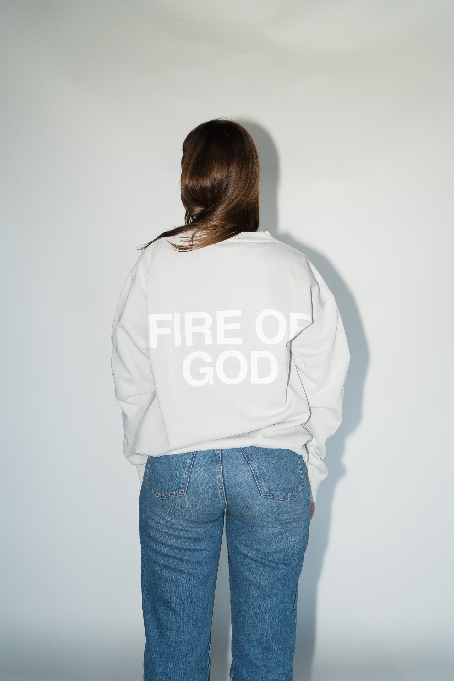 White "Fire Of God" Crewneck