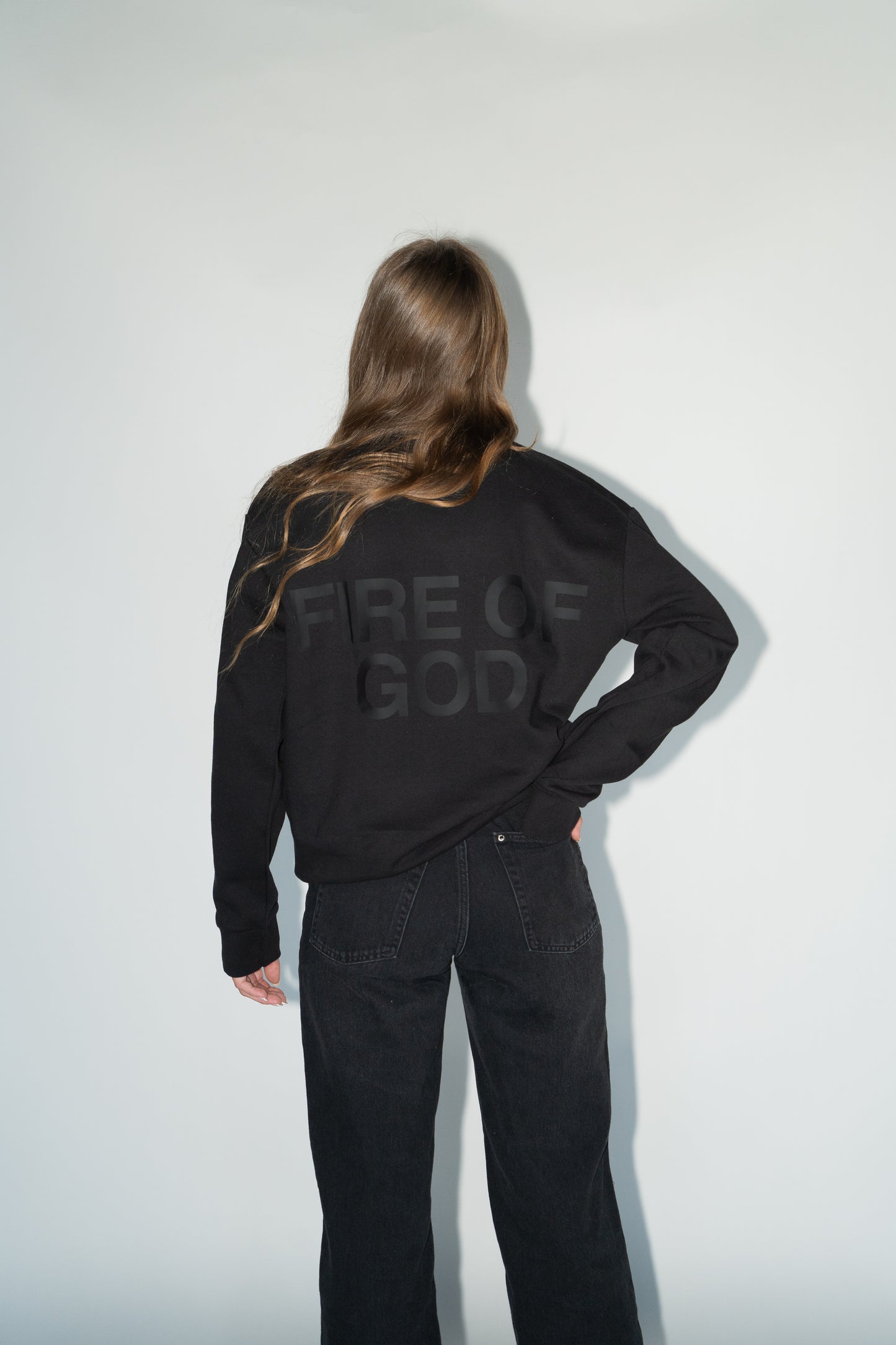 Black "Fire Of God" Crewneck