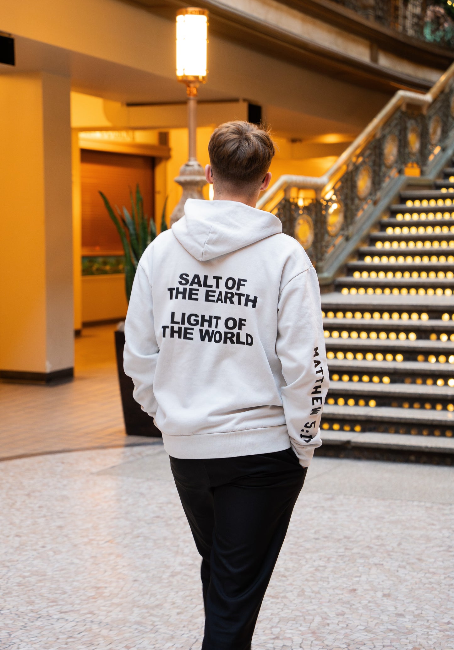 Salt + Light White Hoodie